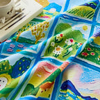 Waterproof and dustproof peach skin velvet cute cartoon tablecloth decorative protective tablecloth