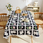 Waterproof and dustproof peach skin velvet cute cartoon tablecloth decorative protective tablecloth
