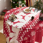 Nordic style Christmas and New Year table cover polyester red holiday dust home decoration tablecloth
