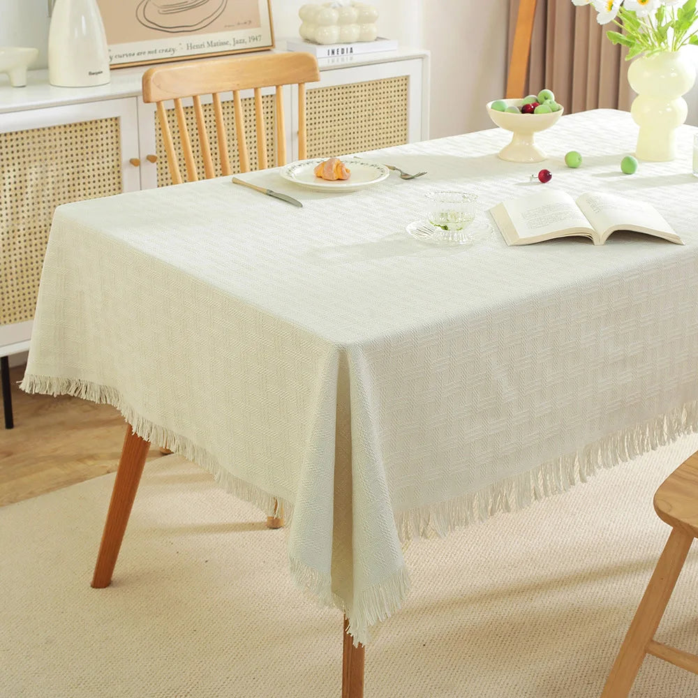 Hot-selling Woven Rectangle Tablecloth Polyester Cotton Set for Home Party or Outdoor Perfect Tabletop Decor