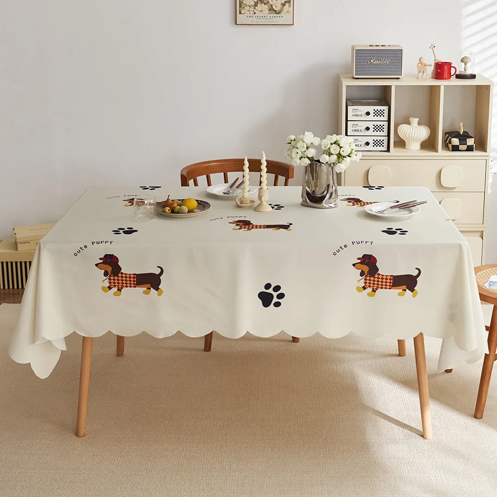 Polyester outdoor picnic table throw cloth non-slip tablecloth activity fancy decorative tablecloth