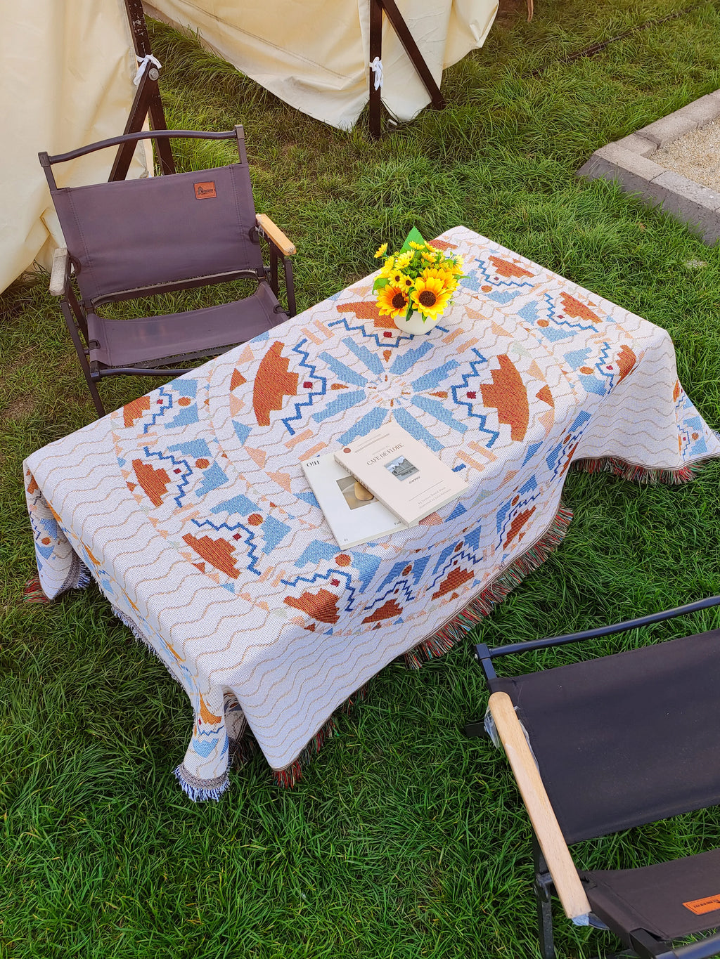 Rectangle tablecloth sofa outdoor cover polyester tablecloth picnic mat activity tablecloth