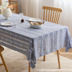 Ins style hollow jacquard striped tablecloth rectangular household dining table tablecloth
