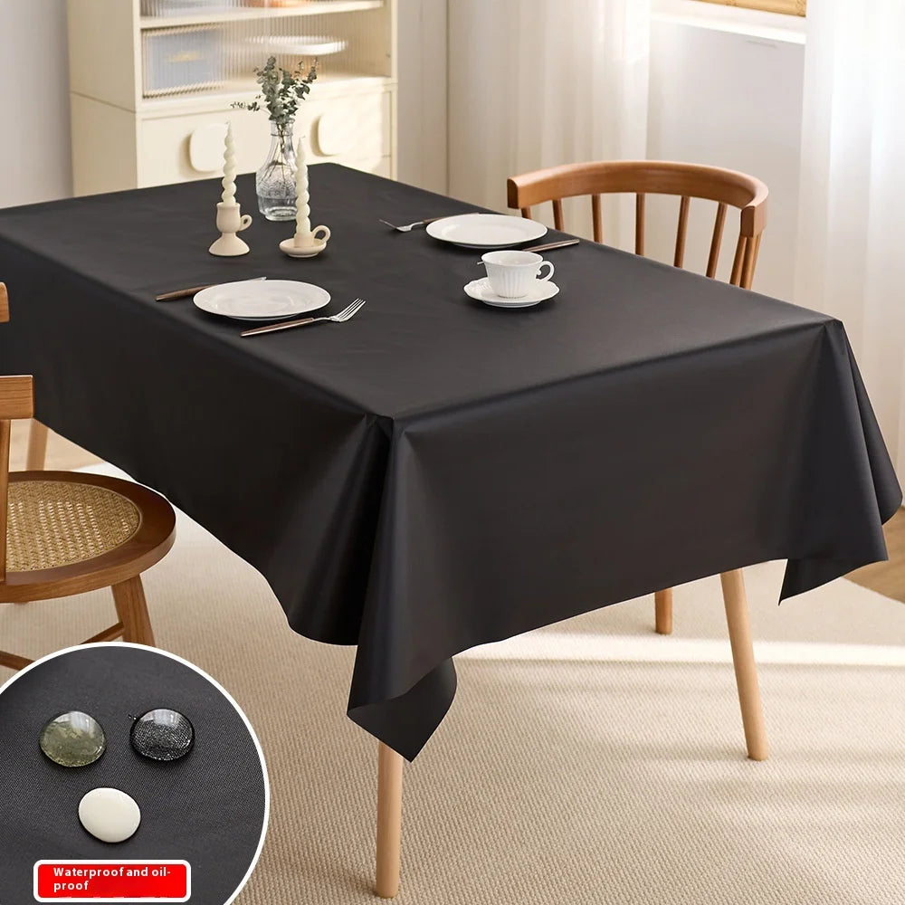 Party event banquet waterproof black rectangular tablecloth leave-in tablecloth weaving process