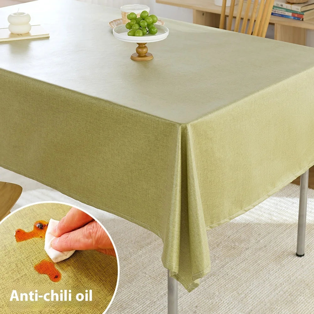 Rectangle dining table cloth waterproof and oil-proof decorative cloth leave-in coating weaving process