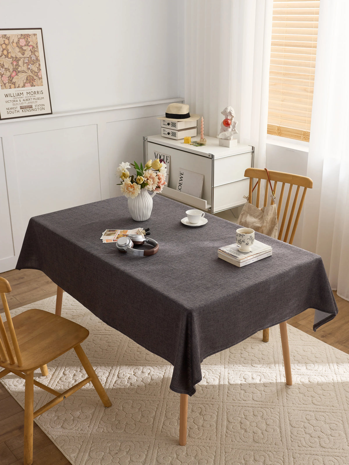 Dining chair cover set woven polyester blanket tablecloth custom activity tablecloth