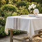Dust embroidered rectangular tablecloth banquet tablecloth wheat brown 140 X 140 cm