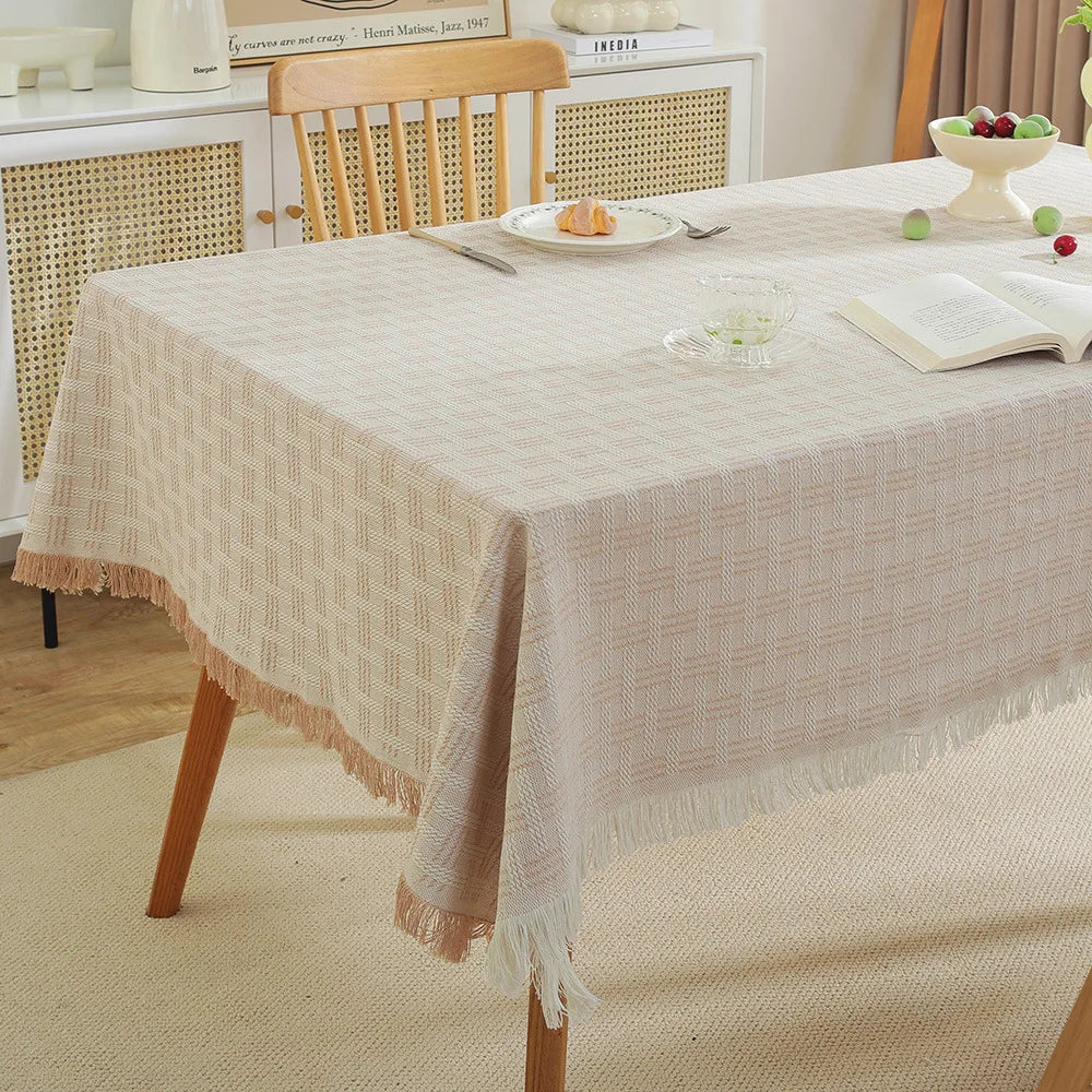Hot-selling Woven Rectangle Tablecloth Polyester Cotton Set for Home Party or Outdoor Perfect Tabletop Decor