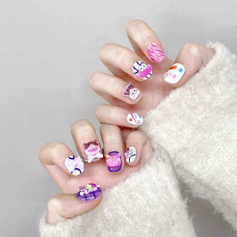 New Style Handmade Different Shape Artificial Nail Salon Removable Full Cover ABS Press on Nails Tips