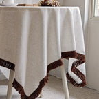 New waterproof polyester linen tablecloth blanket custom design home party tablecloth