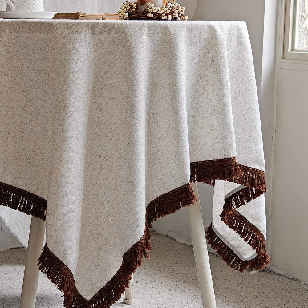 New waterproof polyester linen tablecloth blanket custom design home party tablecloth