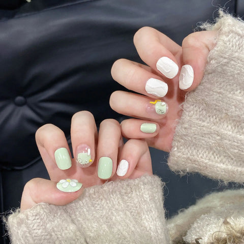 New Style Handmade Different Shape Artificial Nail Salon Removable Full Cover ABS Press on Nails Tips