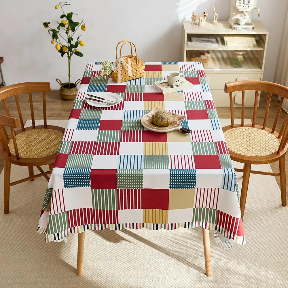 High quality polyester rectangular waterproof tablecloth printed decorative tablecloth