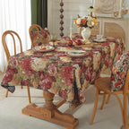 Jacquard tablecloth floral pattern oil painting design woven table cloth household