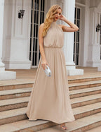 Numbersea High Neck Chiffon Bridesmaid Dresses Long Evening Formal Party Prom Gowns 28027