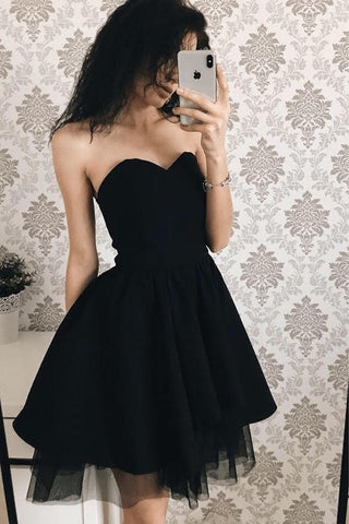 A-line Pink Sweetheart Satin Homecoming Dresses