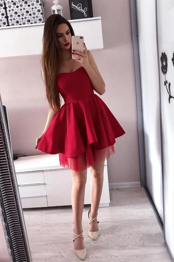 A-Linien-Kleid aus rosa Satin mit herzförmigem Ausschnitt für den Abschlussball