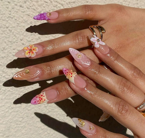 Ophelia's Sunset Handmade gel false nails press on nails