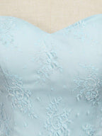 NumberSea - Convertible A - Line Tulle match Lace Floor Length Bridesmaid Dress Sweetheart Neck