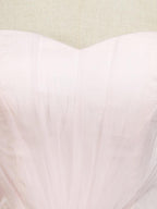 NumberSea - A - Line Tulle Floor Length Bridesmaid Dress Strapless with Belt