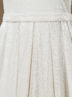 Vestido de dama de honor con escote en forma de corazón, largo hasta el suelo, con lentejuelas y pliegues de Numbersea 