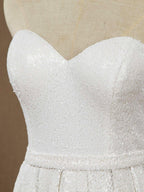 Vestido de dama de honor con escote en forma de corazón, largo hasta el suelo, con lentejuelas y pliegues de Numbersea 
