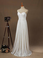 Vestido de dama de honor con escote en forma de corazón, largo hasta el suelo, con lentejuelas y pliegues de Numbersea 