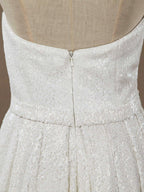 Vestido de dama de honor con escote en forma de corazón, largo hasta el suelo, con lentejuelas y pliegues de Numbersea 