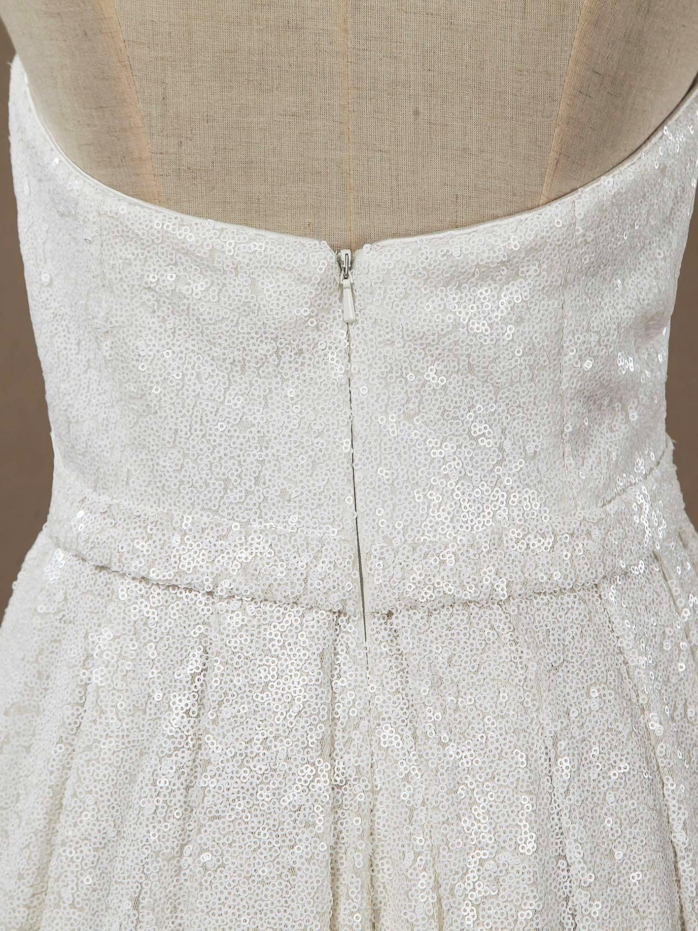 Vestido de dama de honor con escote en forma de corazón, largo hasta el suelo, con lentejuelas y pliegues de Numbersea 