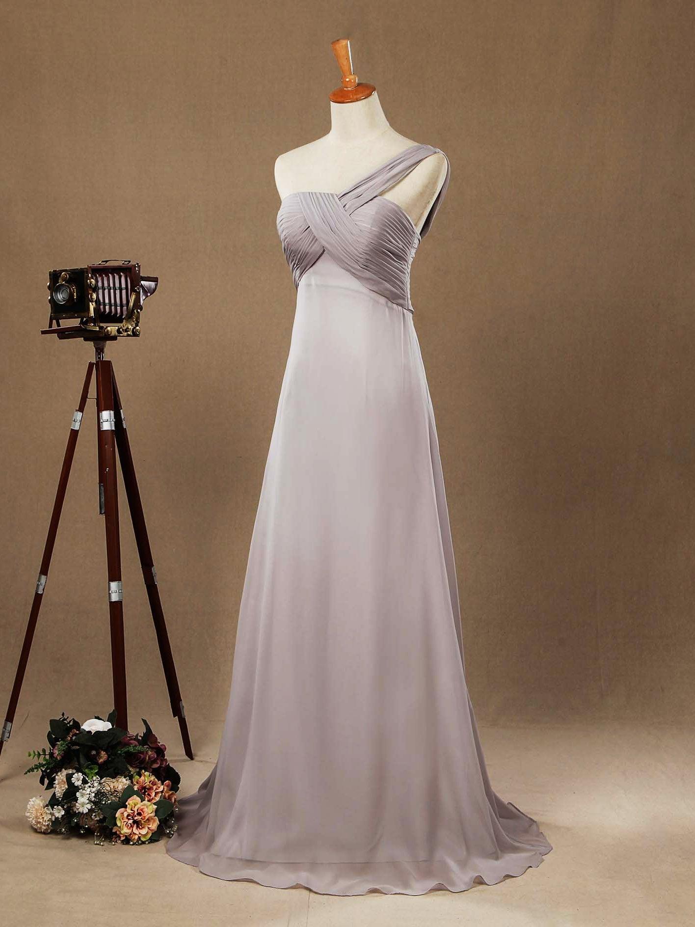 ruching bridesmaid dresses A-Line Bridesmaid Dress V Neck Short Sleeve Elegant Floor Length Chiffon with Pleats / Ruffles / Ruching 2026