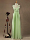 NumberSea - Numbersea Sheath Column Sweetheart Straps Floor Length Chiffon Bridesmaid Dress with Criss Cross Ruching Pleats