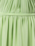 NumberSea - Numbersea Sheath Column Sweetheart Straps Floor Length Chiffon Bridesmaid Dress with Criss Cross Ruching Pleats
