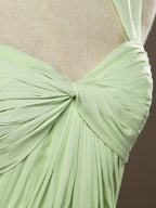 NumberSea - Numbersea Sheath Column Sweetheart Straps Floor Length Chiffon Bridesmaid Dress with Criss Cross Ruching Pleats