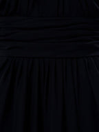 NumberSea - Numbersea Sheath Column V - neck Floor Length Chiffon Bridesmaid Dress Cap Sleeves with Criss Cross Ruching