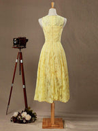 NumberSea - Numbersea Sheath / Column Bateau Neck Tea Length Lace Bridesmaid Dress