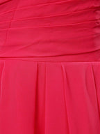 NumberSea - Numbersea Sheath Column Strapless Sweetheart Short / Mini Chiffon Bridesmaid Dress with Draping Criss Cross
