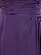 NumberSea - A - Line Knee Length Chiffon Bridesmaid Dress with Lace Jewel Neck Buttons