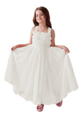 Enchanted Garden Girl Baby Toddler 3D Flower Embellishment Floral Applique Tulle Bow Dress