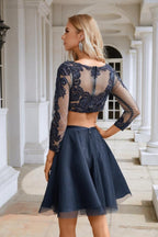 Ladies Round Neck Long Sleeve Open Waist Embroidery Suit Bridesmaid Evening Dress Wedding Beach