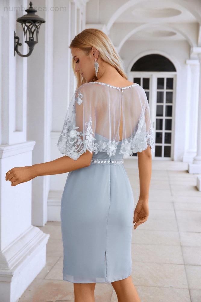Ladies Chiffon Shawl Minimalist Lace Bridesmaid Evening Dresses Wedding Party Evening Dresses 28113-numbersea
