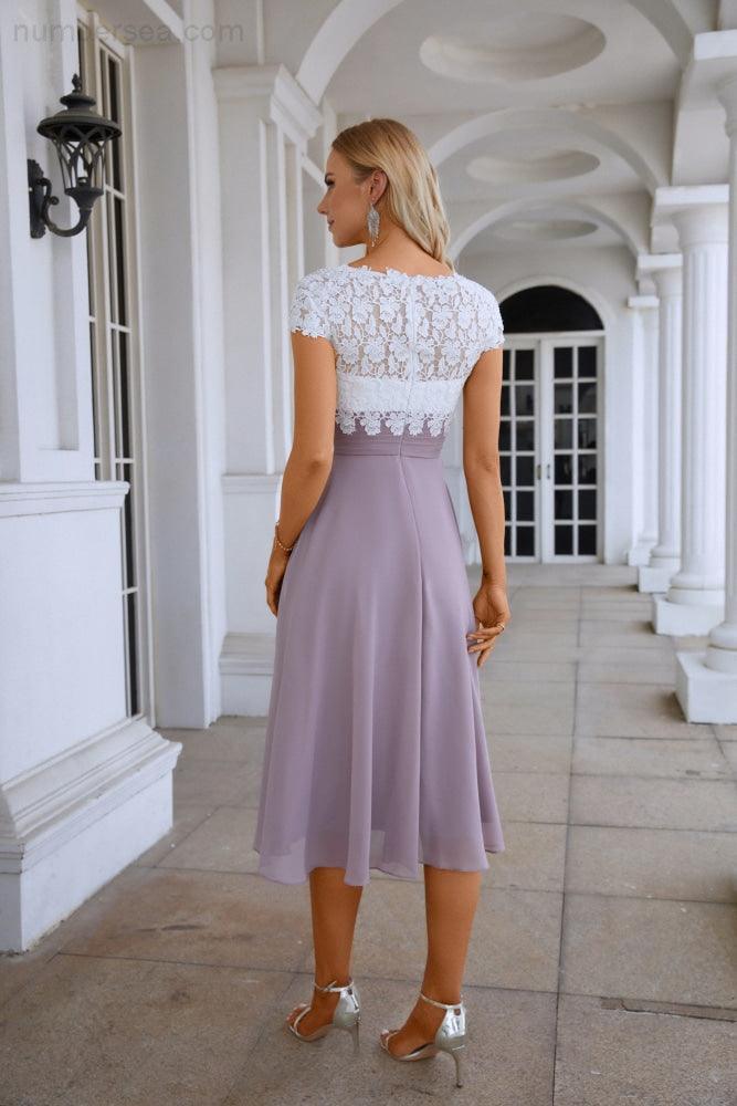 Lace Chiffon Lace Bridesmaid Dress Prom Dress PartyGown 28120-numbersea