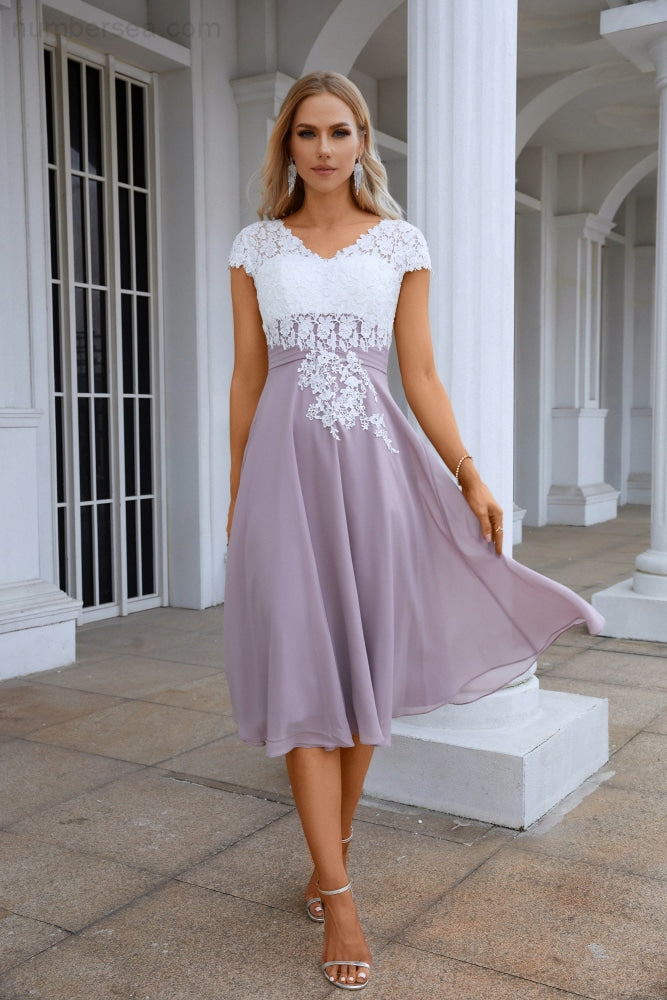 Lace Chiffon Lace Bridesmaid Dress Prom Dress PartyGown 28120-numbersea