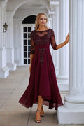 Womens Chiffon V Neck Tulle Embroidered Sequins Bridesmaid Evening Gown Prom Wedding Party Dress