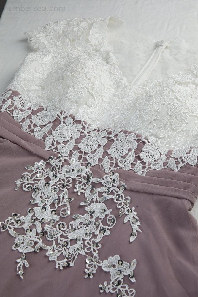 Lace Chiffon Lace Bridesmaid Dress Prom Dress PartyGown 28120-numbersea