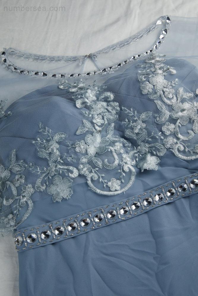 Ladies Chiffon Shawl Minimalist Lace Bridesmaid Evening Dresses Wedding Party Evening Dresses 28113-numbersea