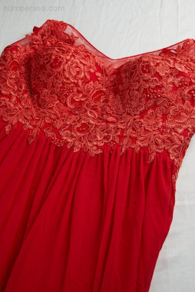 Ladies Spaghetti Strap V Neck Lace Floor Length Bridesmaid Evening Dress Prom Wedding Sea28111