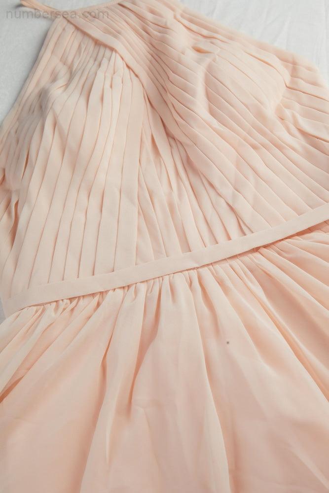 Women's Halter Neck Chiffon Fluffy Bridesmaid Evening Dress Wedding Party Beach Evening Dress 28104-numbersea