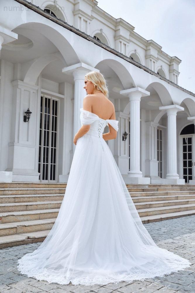 Womens Tulle Off Shoulder Fluffy Bridesmaid Evening Dress Party Beach Wedding Sea28099