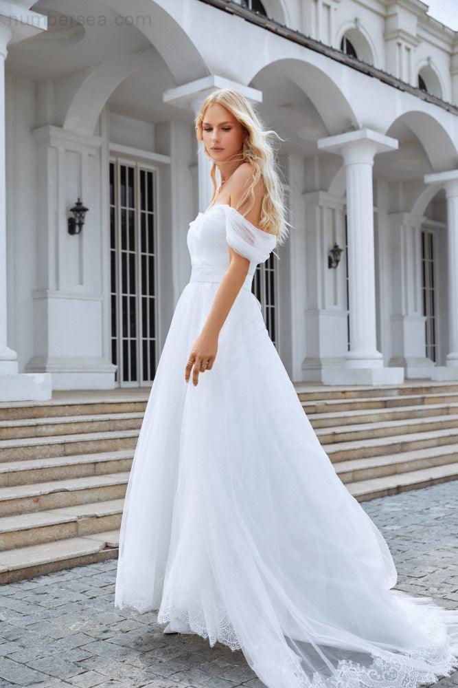 Womens Tulle Off Shoulder Fluffy Bridesmaid Evening Dress Party Beach Wedding Sea28099