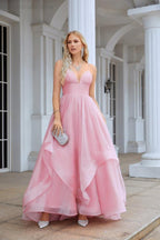 Ladies Organza V Neck Corset Puffy Floor Length Bridesmaid Evening Dress Beach Wedding Sea28100